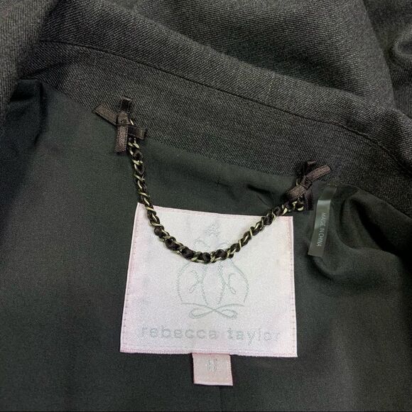 Rebecca Taylor Single Button Wool Fawn Knot Blazer - Picture 8 of 11